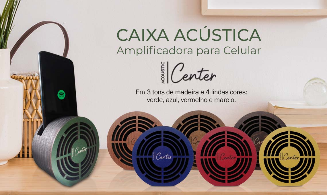 Caixa Acústica ECO-CENTER Amplificadora para Celular.